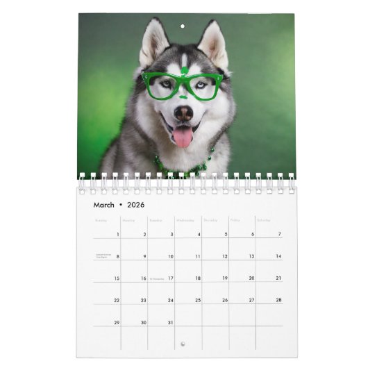 2024 Kalender 12 Monate Hunde mit Brille (Mär 2026)