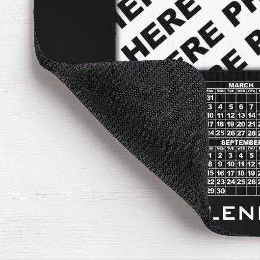 2024 Kalender 1 Fotos hinzufügen Mousepad Black (Ecke)