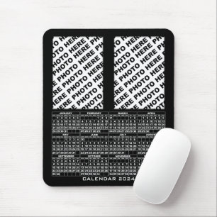 2024 Kalender 2 Vertikale Fotos hinzufügen Mousepad