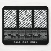 2024 Kalender 3 Vertikale Fotos hinzufügen Mousepa Mousepad (Vorne)
