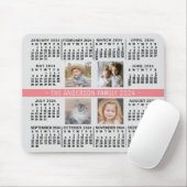 2024 Kalender 4 Benutzerdefinierter Foto Name Grau Mousepad (Mit Mouse)