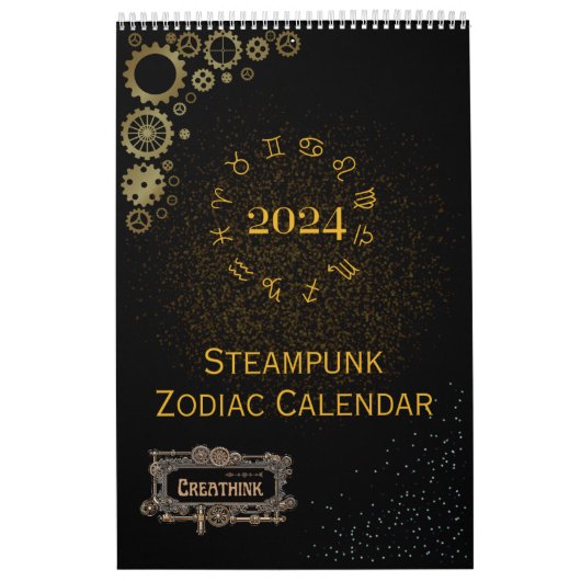 2024 Kalender der Steampunk-Astrologie Zodiac-Zeic (Titelbild)