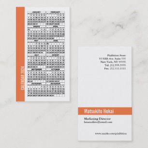 2024 Kalender Digitale Visitenkarte Orange