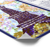 2024 Kalender Eiffelturm Pointillismus Landschaft Poster (Ecke)