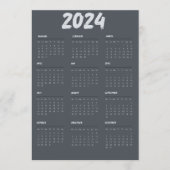 2024 Kalender einfach schwarz und weiß Programm (Vorderseite)