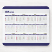 2024 Kalender Einfaches Corporate Blue Mousepad (Vorne)
