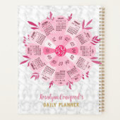2024 Kalender Einzigartiger Boho Pink Blume Indivi Planer (Rückseite)