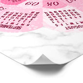 2024 Kalender Einzigartiger Rundgang Boho Rosa Blu Poster (Ecke)