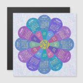 2024 Kalender Einzigartiges Buch Lila Blume Magnet (Vorne/Hinten)