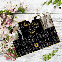 2024 Kalender Elegantes Script 2 Foto Save the Dat