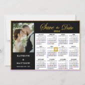2024 Kalender: Elegantes Script-Foto Save the Date Magneteinladung (Vorderseite)