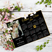 2024 Kalender: Elegantes Script-Foto Save the Date Magneteinladung