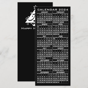 2024 Kalender Feiertage Rackkarte Schwarzer Baum