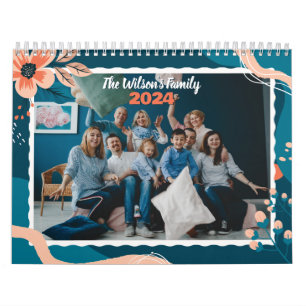 2024 Kalender Floral Benutzerdefiniertes Familienf