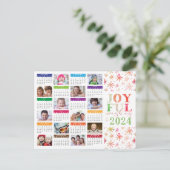 2024 Kalender Foto Collage Weihnachten & Neues Jah Postkarte (Stehend Vorderseite)