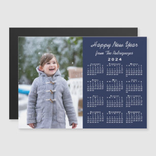 2024 Kalender Foto Frohes New Year Navy Magnet
