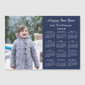 2024 Kalender Foto Frohes New Year Navy Magnet (Vorderseite)