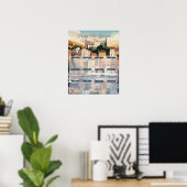 2024 Kalender für die Stadt am Meer Poster (Heimbüro)