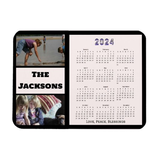2024 Kalender für Fotografen aus der Neujahrsfamil Magnet (Horizontal)