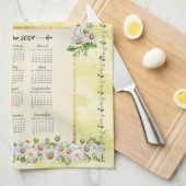2024 Kalender Handtuch Gelbe Daisy Geschenk Gottes (Viertel Falte)