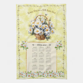2024 Kalender Handtuch Gelbe Daisy Geschenk Gottes