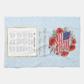 2024 Kalender Handtuch Gott segne Amerika Flagge P (Horizontal)