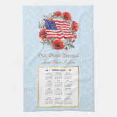 2024 Kalender Handtuch Gott segne Amerika Flagge P (Vertikal)