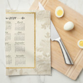 2024 Kalender Handtuch Hübscher Wächter Angel (Viertel Falte)