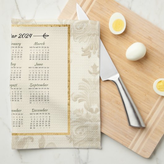 2024 Kalender Handtuchpferd Geschirrtuch (Viertel Falte)