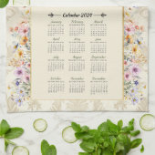 2024 Kalender Handtuchtrockner mit Wildblumen Geschirrtuch (Gefaltet)