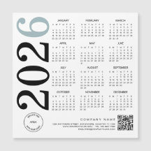 2024 Kalender Logo QR Code Blue Black Business