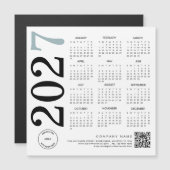2024 Kalender Logo QR Code Blue Black Business Magnetkarte (Vorne/Hinten)