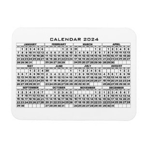 2024 Kalender Magnet Weiß