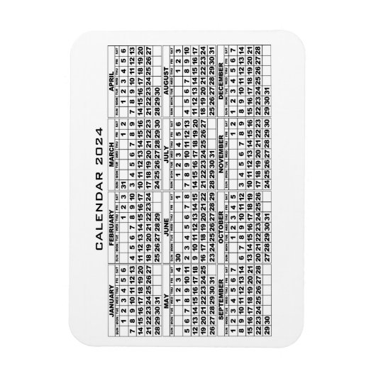 2024 Kalender Magnet Weiß (Vertikal)