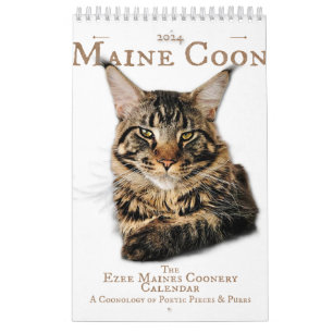 2024 Kalender Maine Coon Katzen & Kätzchen, Poesie
