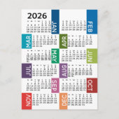 2024 Kalender mit funky bunten Monaten Postkarte (Vorderseite)