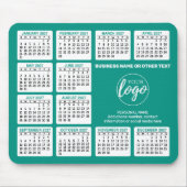 2024 Kalender mit Logo, Kontaktinformationen Blau Mousepad (Vorne)