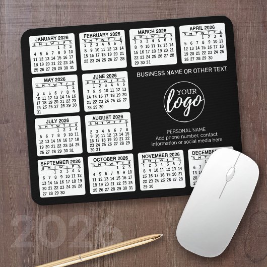 2024 Kalender mit Logo, Kontaktinformationen Schwa Mousepad