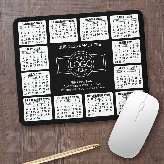 2024 Kalender mit Logo, Kontaktinformationen Schwa Mousepad