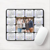 2024 Kalender Modernes Black 4 Family Foto Einfach Mousepad (Mit Mouse)