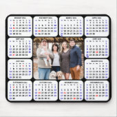 2024 Kalender Modernes Black 4 Family Foto Einfach Mousepad (Vorne)