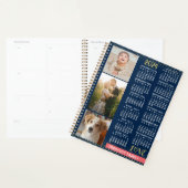 2024 Kalender Navy Koral Gold Familie Foto Collage Planer (Anzeige)