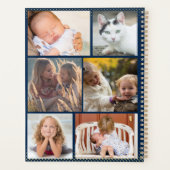 2024 Kalender Navy Koral Gold Familie Foto Collage Planer (Rückseite)