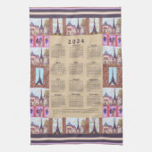 2024 Kalender Paris Eiffelturm Pointillism Art Geschirrtuch (Vertikal)