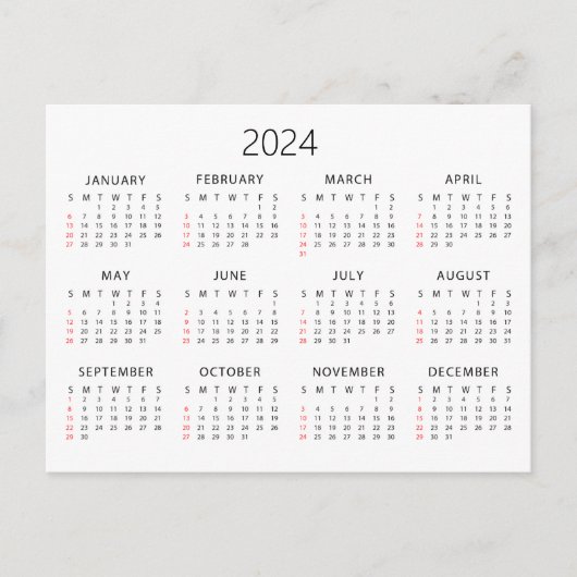 2024 Kalender Postkarte (Vorderseite)