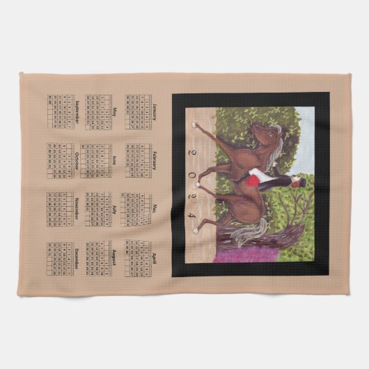 2024 Kalender Reitsport Geschirrtuch (Horizontal)