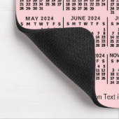 2024 Kalender Rosa Personalisierter Foto Name Fett Mousepad (Ecke)