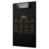 2024 Kalender Schwarz/Gold Klemmbrett (Links)