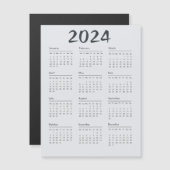 2024 Kalender Schwarz-Weiß-Einfach-Magnetic-Invi Magnetkarte (Vorne/Hinten)