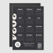 2024 Kalender Schwarz-Weiß-Text folgen Magneteinladung (Vorne/Hinten)